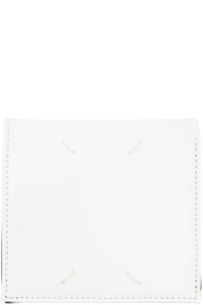 Maison Margiela - Portefeuille en cuir de veau à glissière blanc et noir