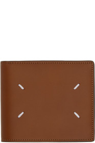 Maison Margiela - Portefeuille à deux volets en cuir brun