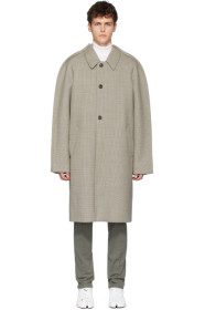 Maison Margiela - Manteau en laine brun clair exclusif à SSENSE