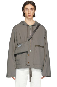 Maison Margiela - Blouson en nylon recyclé taupe Sports