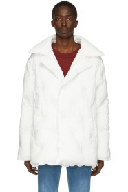 Maison Margiela - Manteau matelassé en nylon recyclé blanc Glam Slam