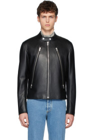 Maison Margiela - Blouson en cuir noir Sports