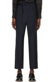 Maison Margiela - Pantalon en laine bleu marine