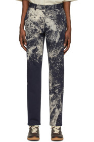 Maison Margiela - Pantalon à éclaboussures de peinture bleu marine