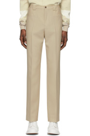 Maison Margiela - Pantalon en laine beige Strachy