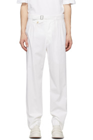 Maison Margiela - White Cotton Straight Trousers