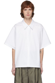 Maison Margiela - White Heavy Poplin Short Sleeve Shirt