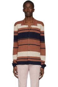 Maison Margiela - ブラウン & ネイビー 14 ゲージ シャツ