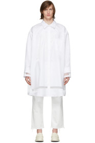 Maison Margiela - Chemise surdimensionnée ornée d'organza blanche