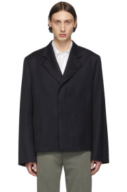 Maison Margiela - Blazer en sergé bleu marine Cavalry