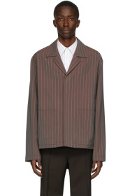 Maison Margiela - Blouson rayé bourgogne Tonic