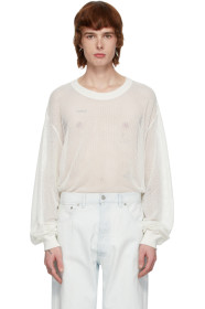 Maison Margiela - White Chain Stitch Gauge 18 Crewneck