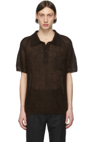 Maison Margiela - Brown Open Knit Polo