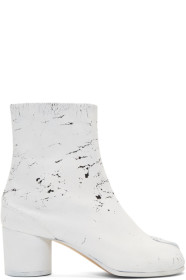 Maison Margiela - Bottes noires 'White-Out' Tabi