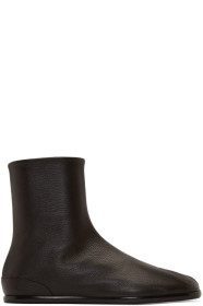 Maison Margiela - Bottes brunes Flat Tabi