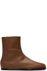 Maison Margiela - Bottes brunes Flat Tabi