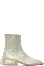 Maison Margiela - Bottes argentées Holographic Airbag Tabi