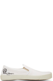 Maison Margiela - Baskets à enfiler blanches Tabi
