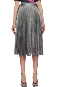Christopher Kane - 银色 Lamé Mesh 百褶裙