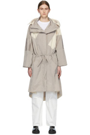 Moncler Genius - 2 Moncler 1952 Grey & Off-White Drawstring Oversized Coat