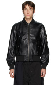 Random Identities - Blouson aviateur en cuir synthétique noir