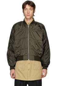 Random Identities - Blouson aviateur en satin taupe