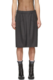 Random Identities - Grey Elasticized Skirt Shorts