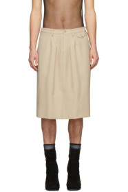 Random Identities - Beige Officer Skirt Shorts