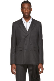 Random Identities - Grey Wool Double-Breasted Blazer