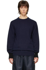 Random Identities - Pull en maille bleu marine
