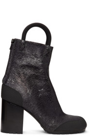 Random Identities - Black & Silver Cracked Worker Boots
