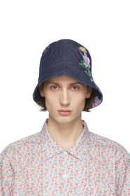 Engineered Garments - Indigo Denim Floral Bucket Hat