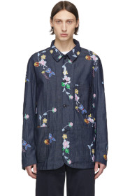 Engineered Garments - Blue Denim Floral Jacket