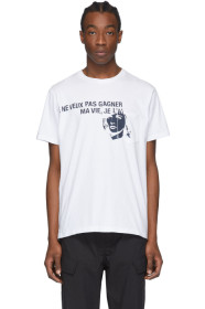 Engineered Garments - White Printed Cross Crewneck T-Shirt