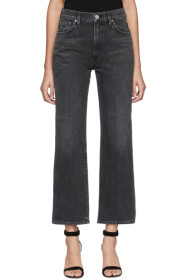 Goldsign - Black Cropped High-Rise Jeans
