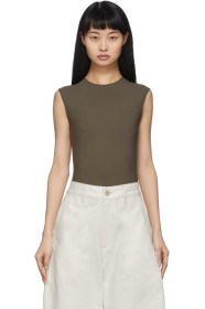 Goldsign - Khaki 'The Crewneck' Bodysuit