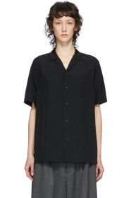 Fumito Ganryu - Black Watteau Pleat Hawaiian Shirt