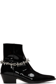 Nomenklatura Studio - 黑色 Spike Chain Vaquero 踝靴