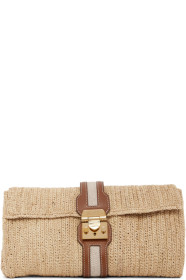 Mark Cross - SSENSE Exclusive Beige & Brown Sylvette Clutch