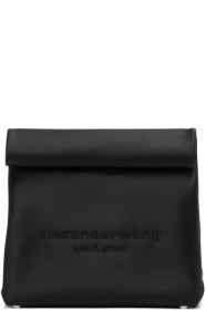 Alexander Wang - Black Satin Lunch Bag Clutch