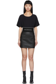 Alexander Wang - Mini-jupe en cuir noire