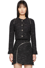 Alexander Wang - Black & White Tweed Zipper Jacket