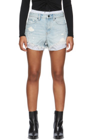 Alexander Wang - Blue Denim Bite Mix Shorts