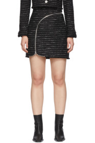 Alexander Wang - Black & White Tweed Zipper Miniskirt
