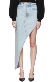 Alexander Wang - Blue Denim Asymmetrical Skirt