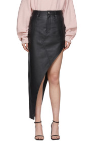 Alexander Wang - Jupe asymétrique en cuir noire