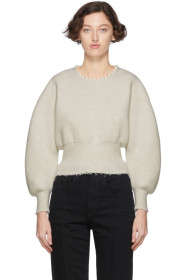 Alexander Wang - 白色 Pearl Necklace 羊毛套头毛衣