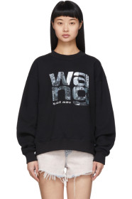 Alexander Wang - Pull molletonné en jersey bouclette épais noir
