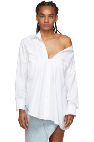 Alexander Wang - White Tucked Oxford Blouse