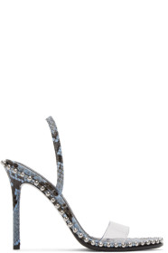 Alexander Wang - Black & Blue Snake Nova Logo Sandals